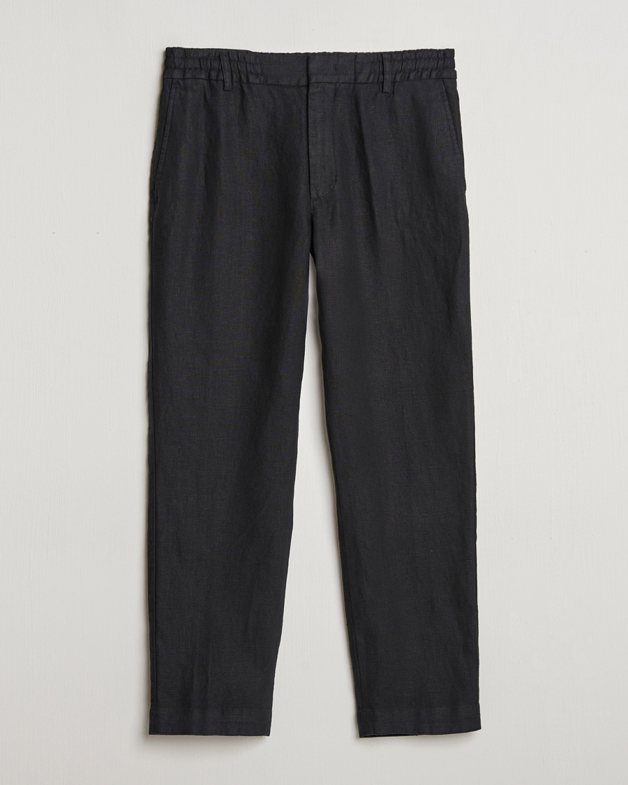 NN07 Billie Linen Drawstring Trousers Black – Schwarz