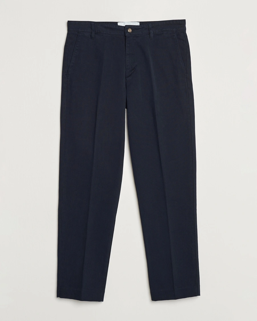 A Day's March Miller Cotton/Lyocell Trousers Navy – Blau