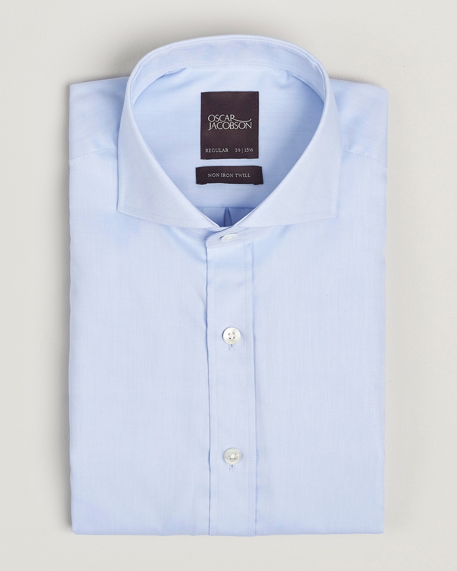 Herren | Businesshemden | Oscar Jacobson | Reg Fit Cut Away Non Iron Twill Light Blue