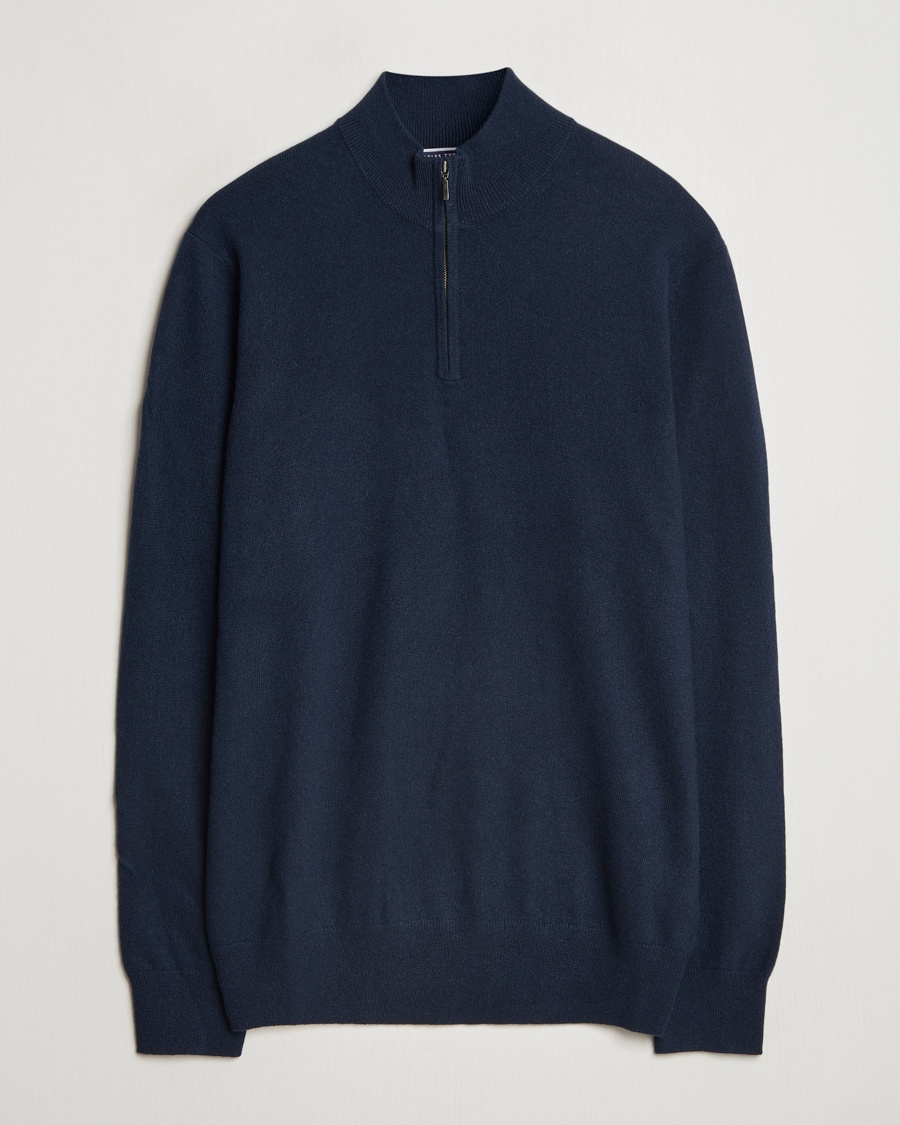 Herren | Kleidung | Charles Tyrwhitt | Pure Cashmere Zip Neck Jumper Navy