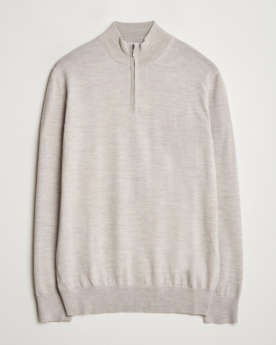 Herren | Kleidung | Charles Tyrwhitt | Pure Merino Zip Neck Jumper Limestone
