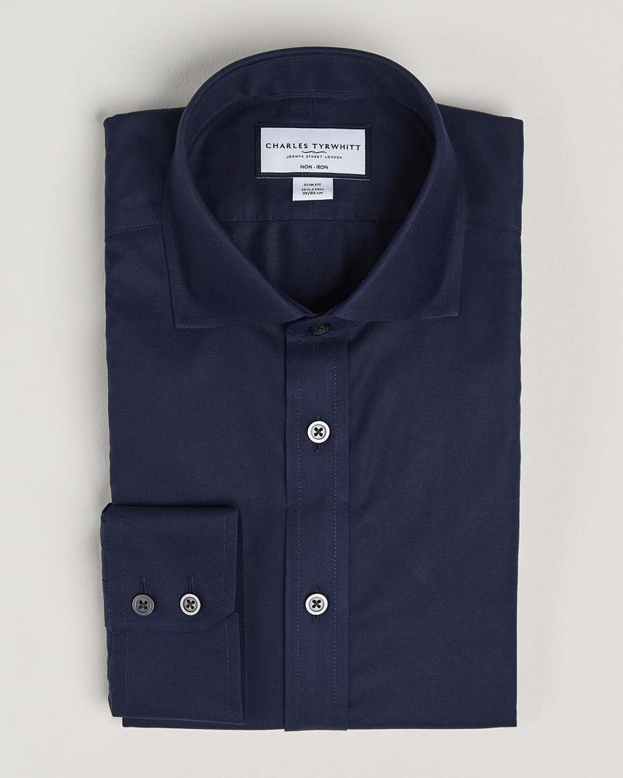 Herren | Hemden | Charles Tyrwhitt | Slim Fit Non Iron Cotton Twill Shirt Navy