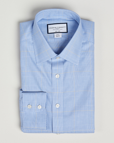 Herren | Hemden | Charles Tyrwhitt | Slim Fit Non Iron Prince of Wales Shirt Blue Gold