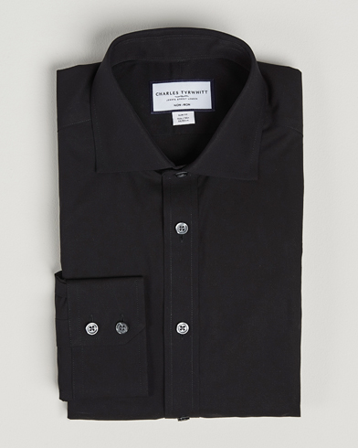 Herren | | Charles Tyrwhitt | Slim Fit Non Iron Poplin Cut Away Shirt Black