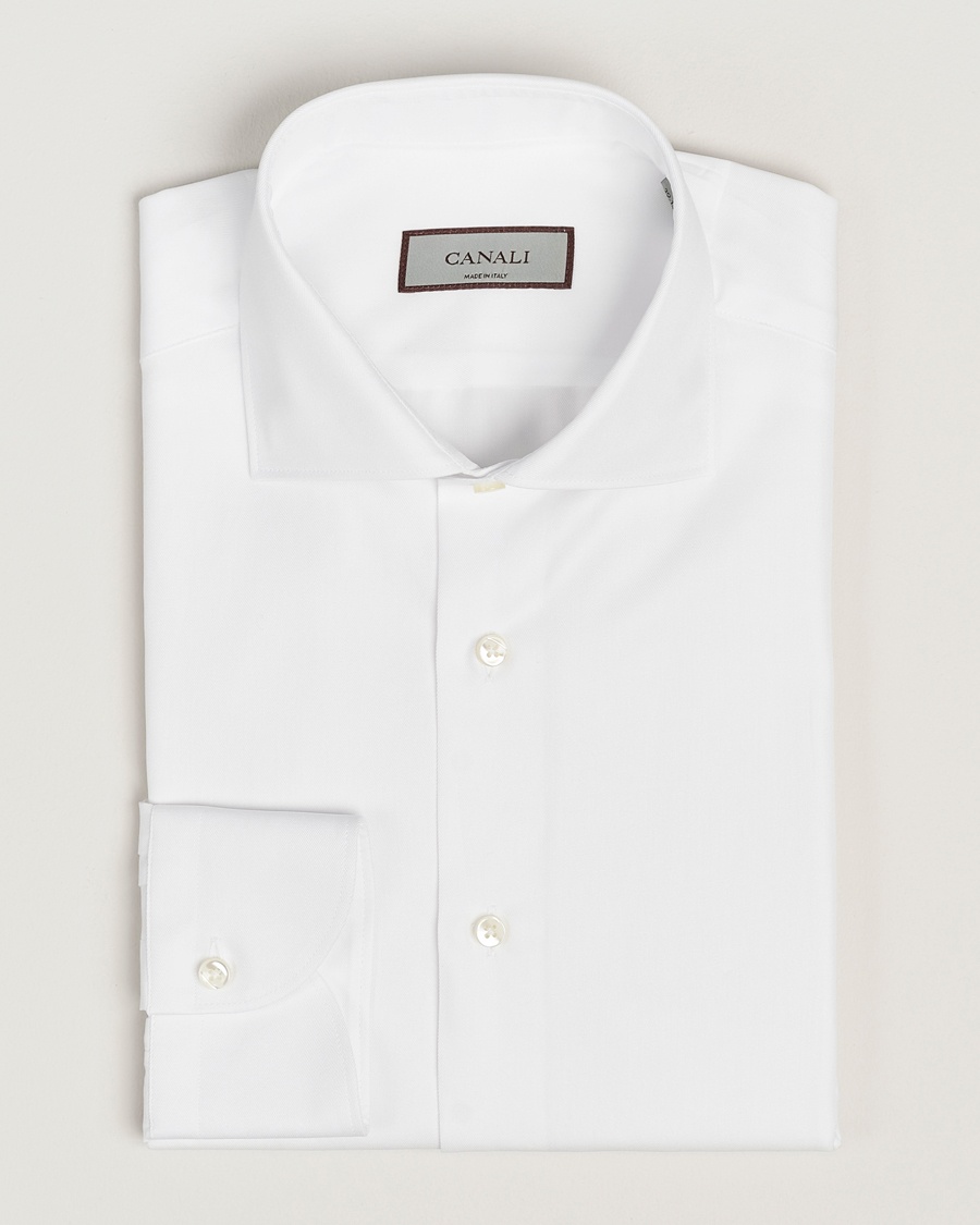 Canali Slim Fit Cotton Shirt White – Weiß
