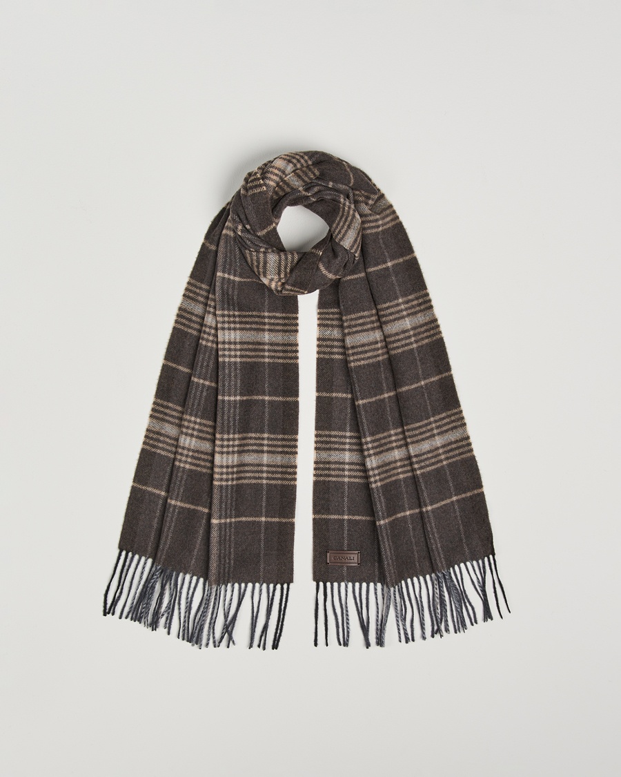 Herren | Accessoires | Canali | Check Wool Scarf Brown/Beige