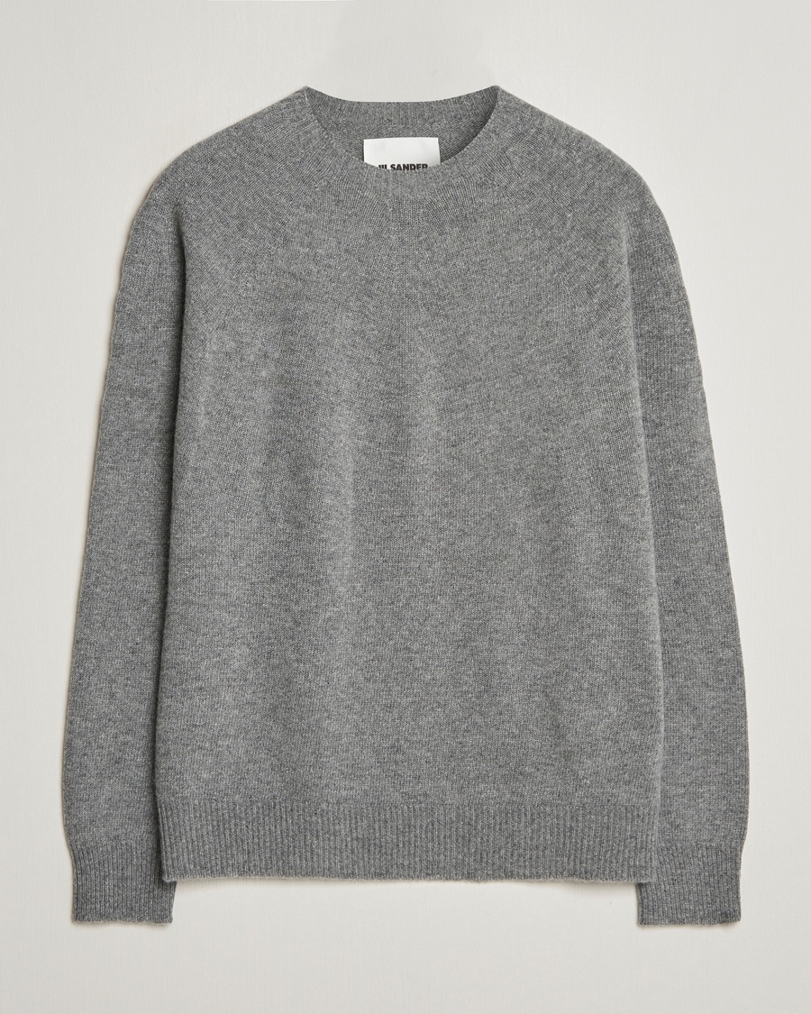 Jil Sander Cashmere/Merino Round Neck Sweater Grey Melange 