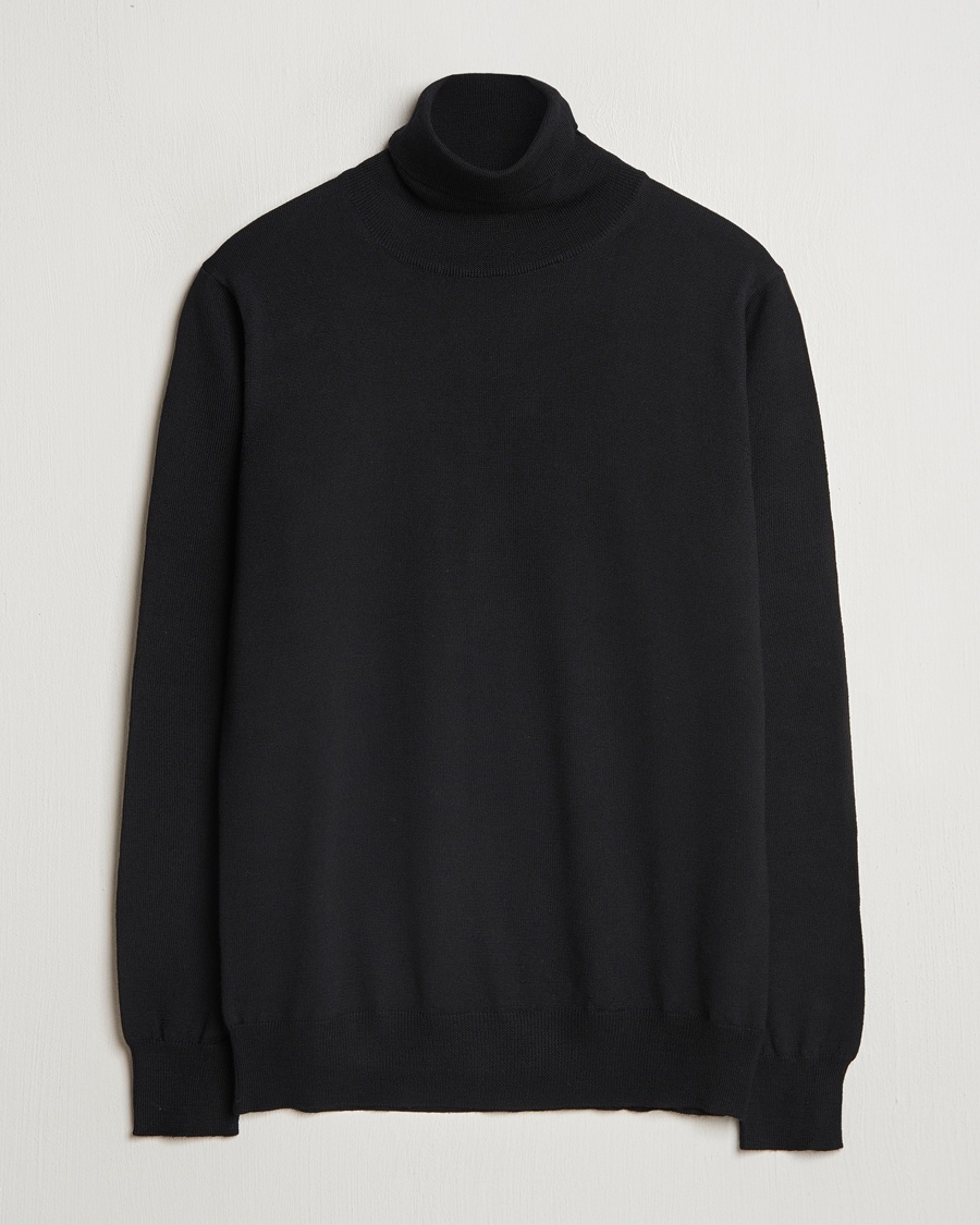 Herren | Rollkragenpullover | Morgano | Extra Fine Merino Wool Rollneck Black