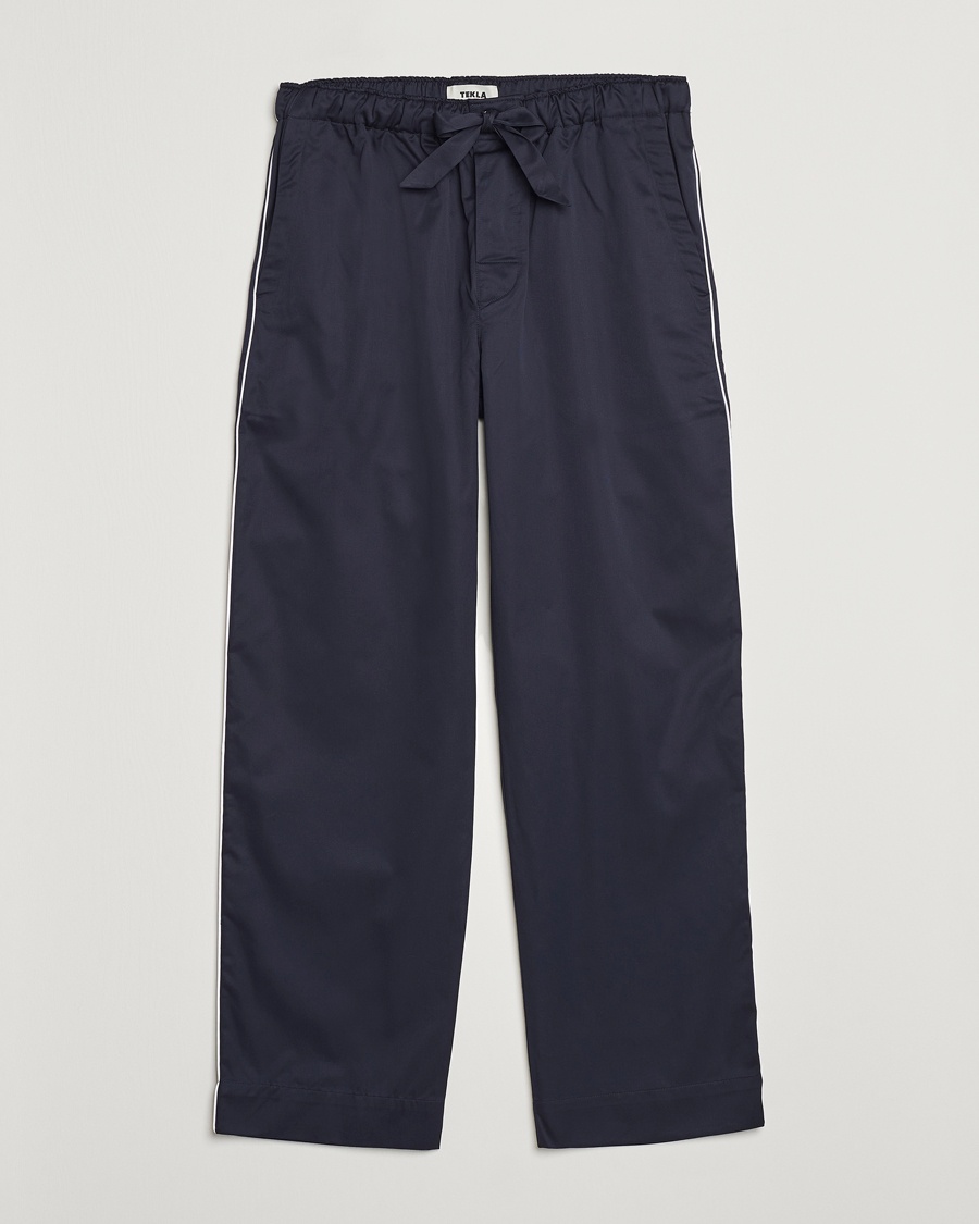 Tekla Sateen Pyjama Pants Chelsea Navy – Blau