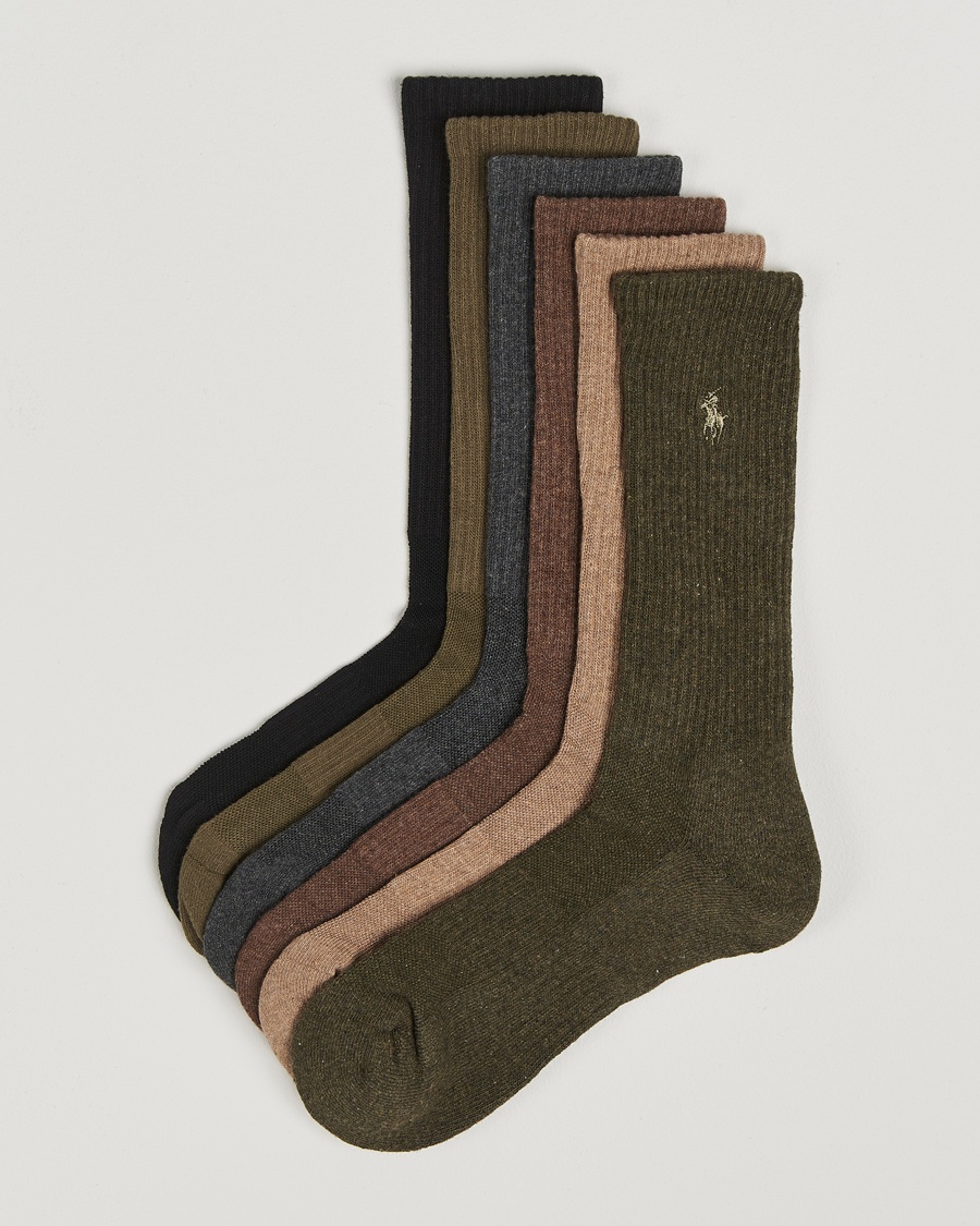 Polo Ralph Lauren Polo Ralph Lauren6-Pack Performance Crew SocksBrown – Mehrfarbig