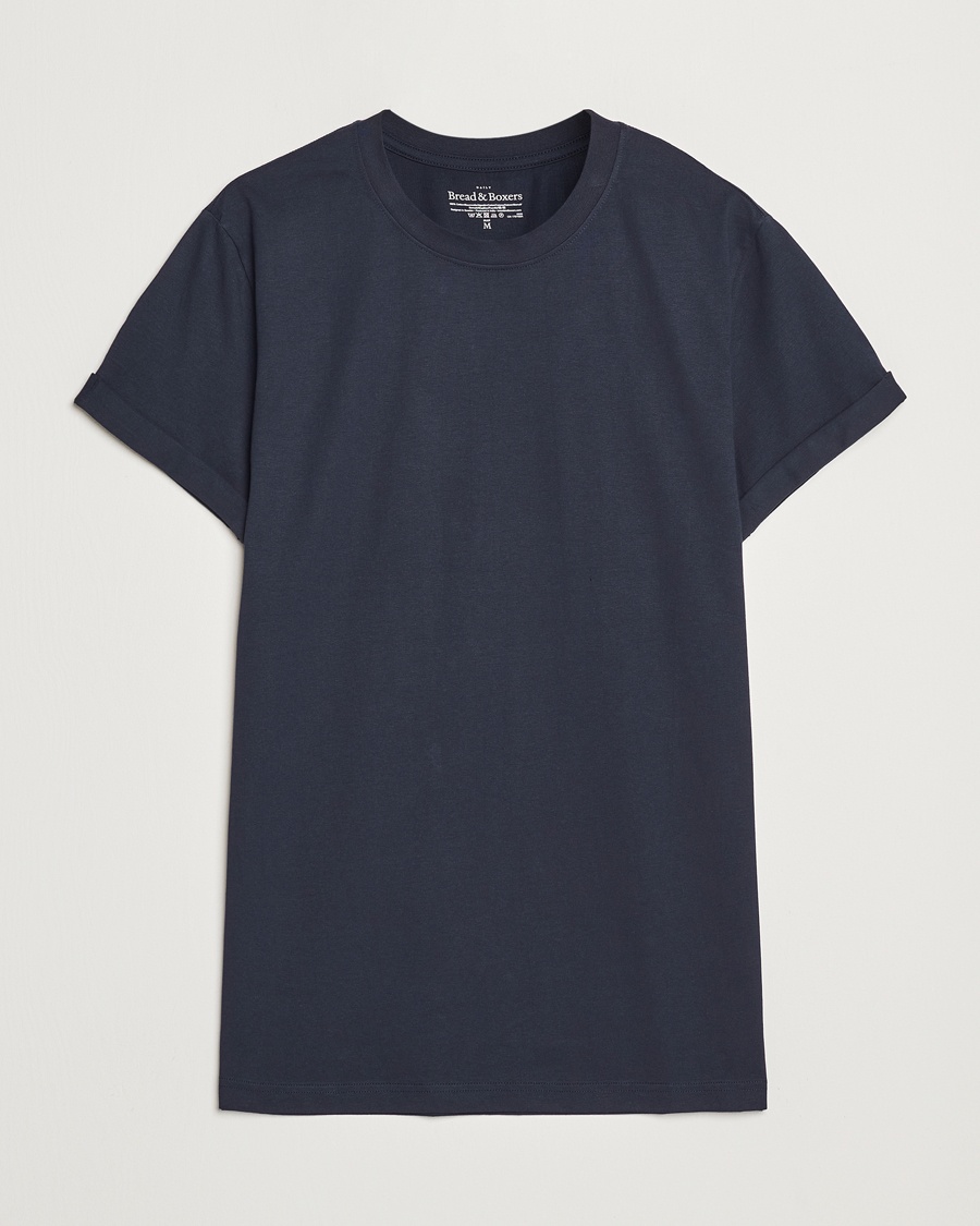 Herren | Kleidung | Bread & Boxers | Roll-Up Crew Neck T-Shirt Dark Navy