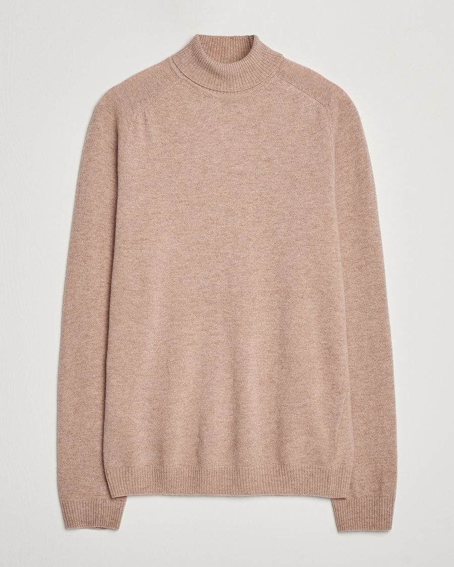 Herren | Rollkragenpullover | KnowledgeCotton Apparel | Lambswool Rollneck Beige