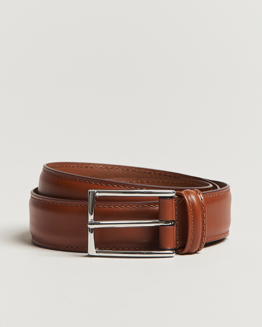 Herren | Bald auf Lager | Anderson's | Leather Suit Belt 3 cm Light Brown