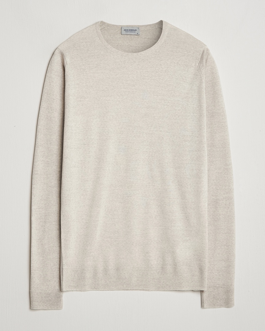 Herren | Rundausschnitt | John Smedley | Lundy Extra Fine Merino Crew Neck Grey Fleece