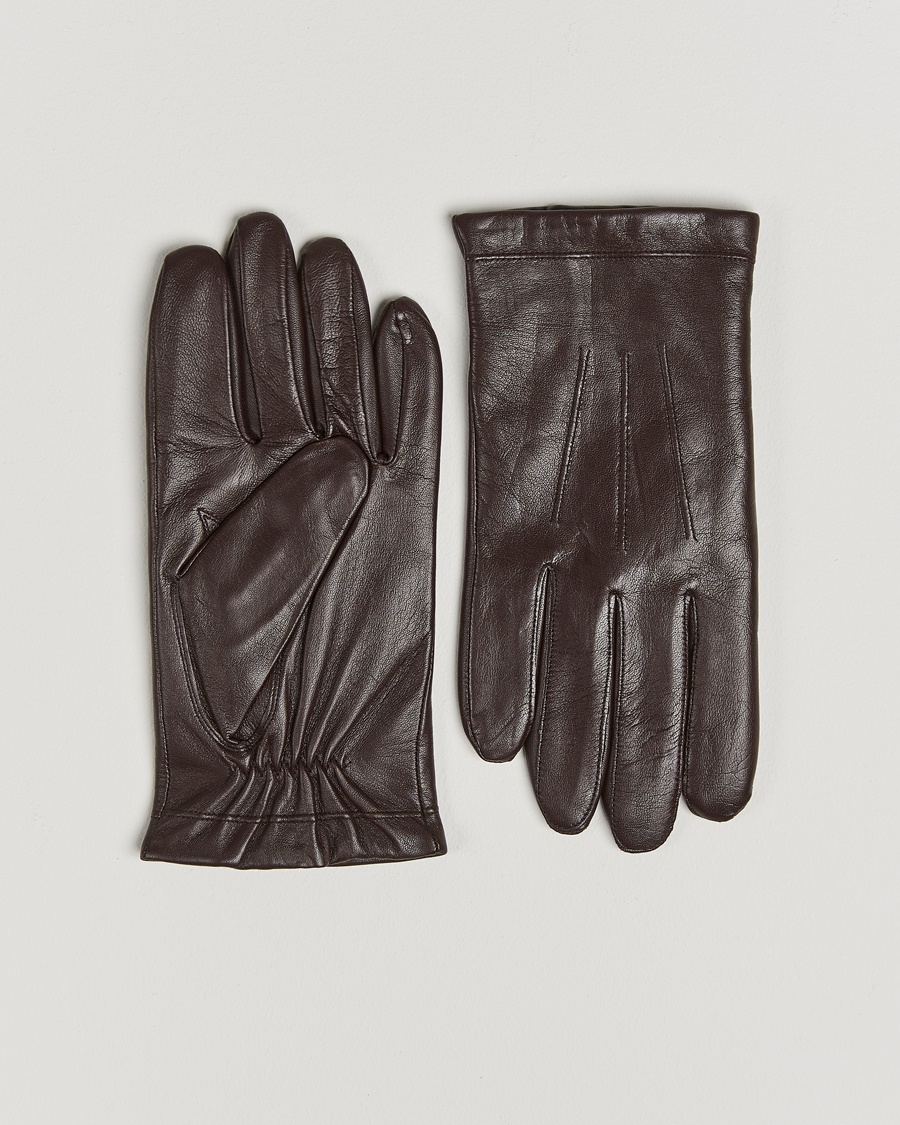 Herren | Special gifts | Amanda Christensen | Lined Leather Gloves Brown