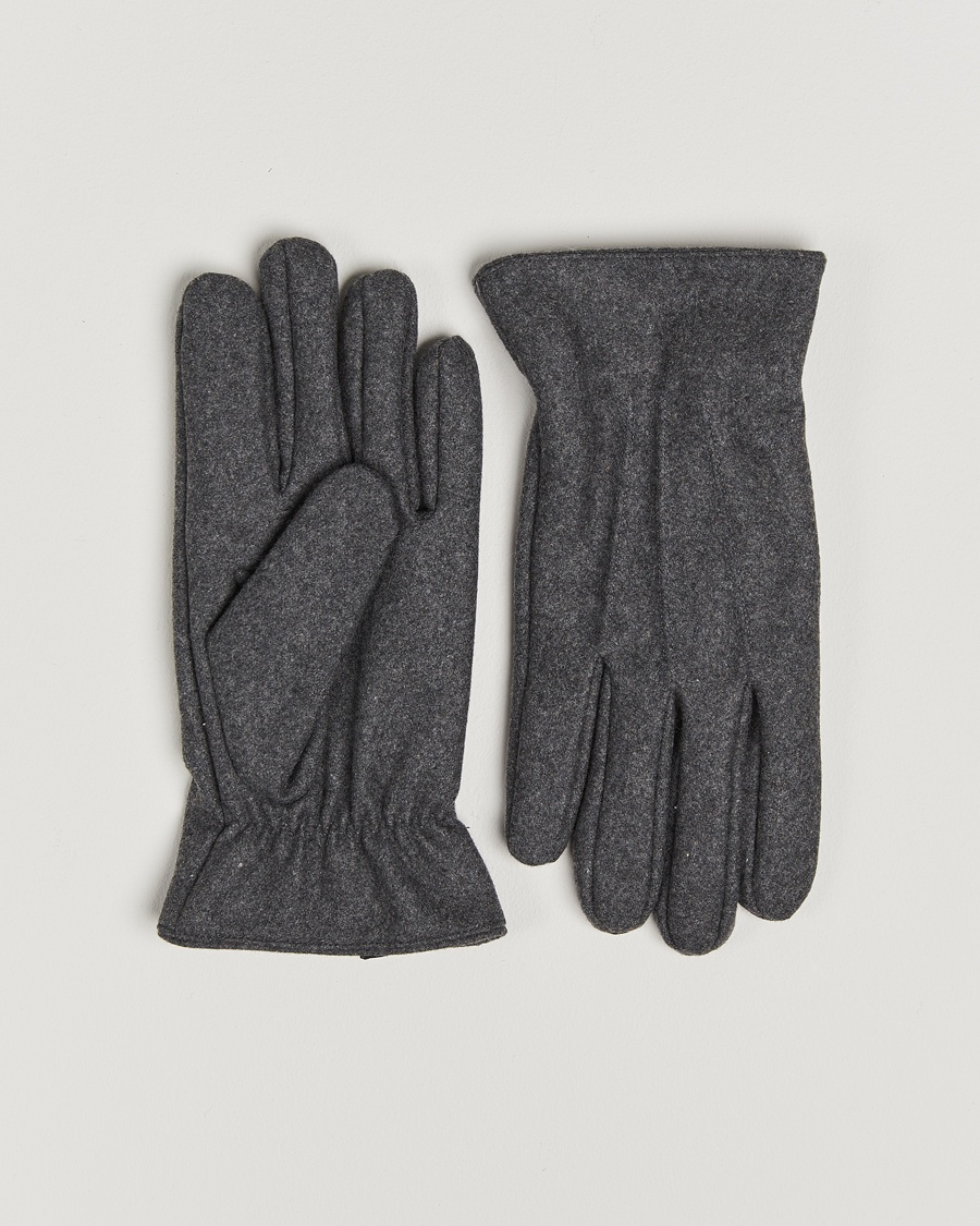 Amanda Christensen Lined Wool Gloves Grey Melange – Grau
