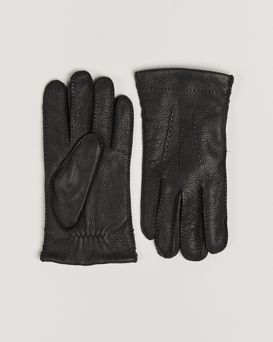 Herren | Lederhandschuhe | Amanda Christensen | Lined Deerskin Gloves Black