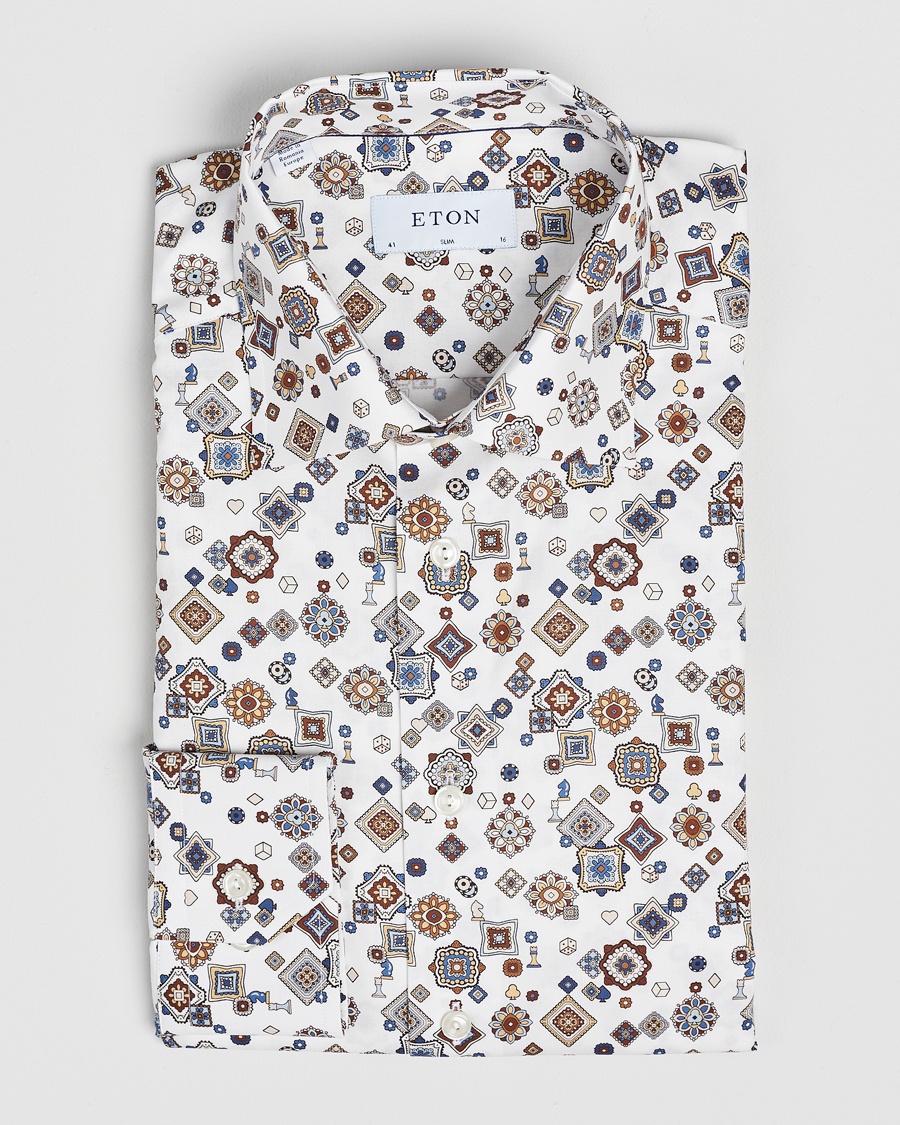 Herren | Sale | Eton | Slim Fit Signature Twill Printed Shirt Multi