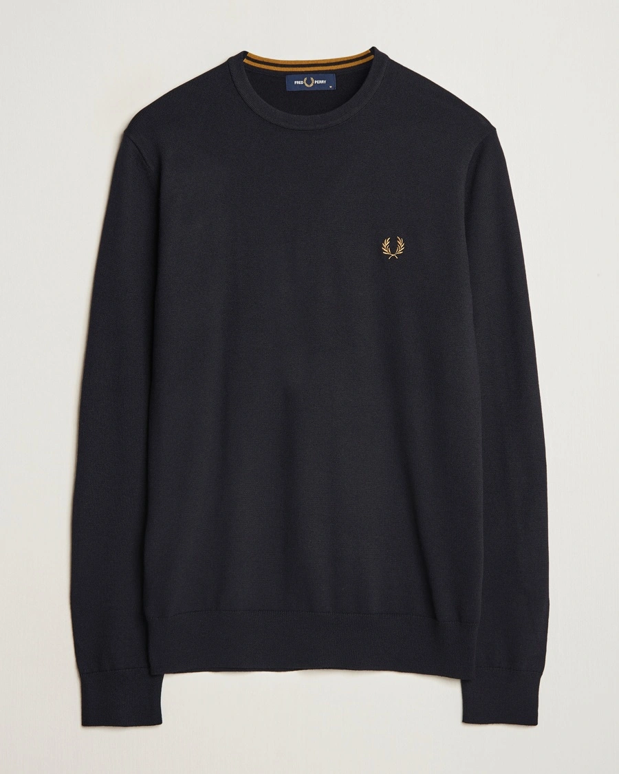 Fred Perry Classic Crew Neck Jumper Navy – Blau