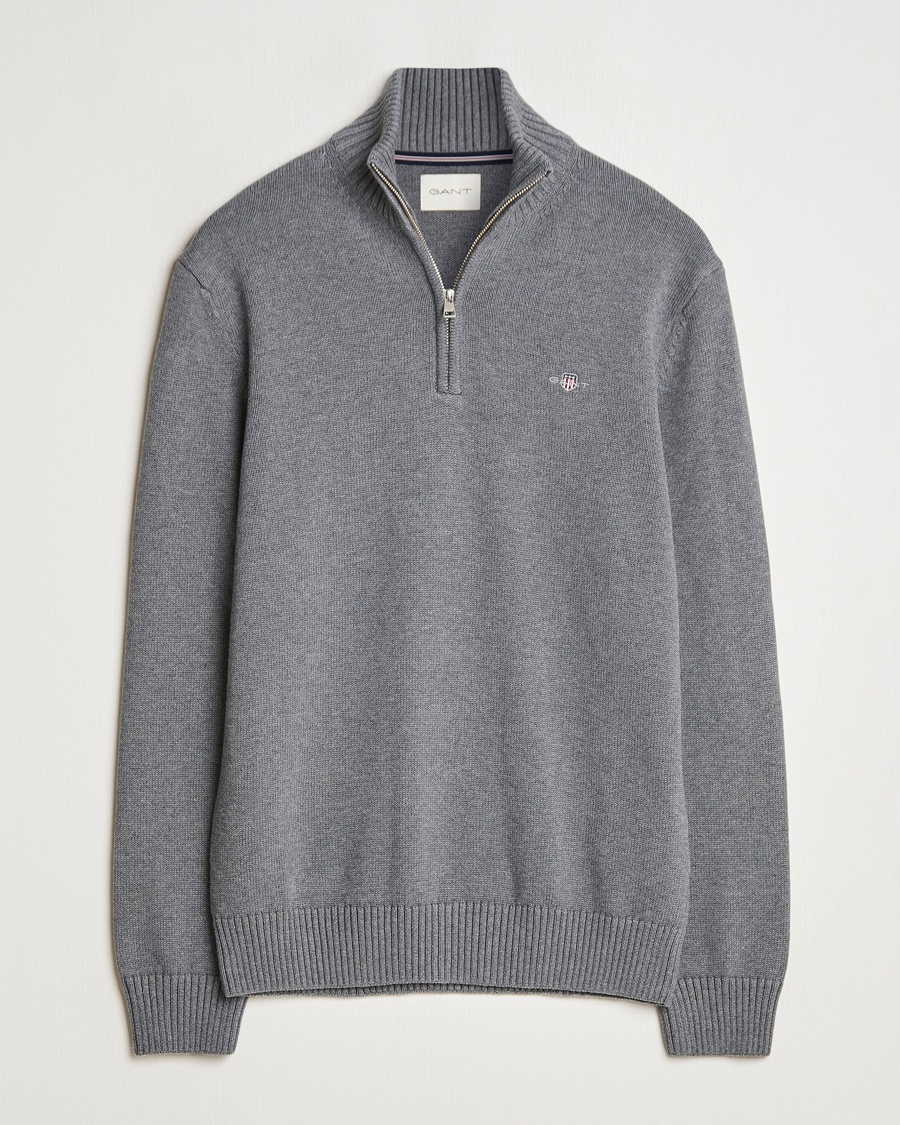 Gant Casual Cotton Half Zip Dark Grey Melange – Grau