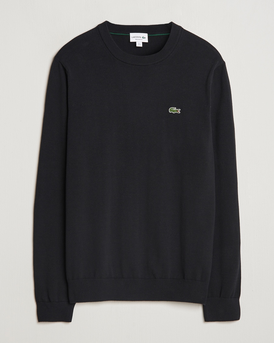 Lacoste Cotton Knitted Sweater Black – Schwarz