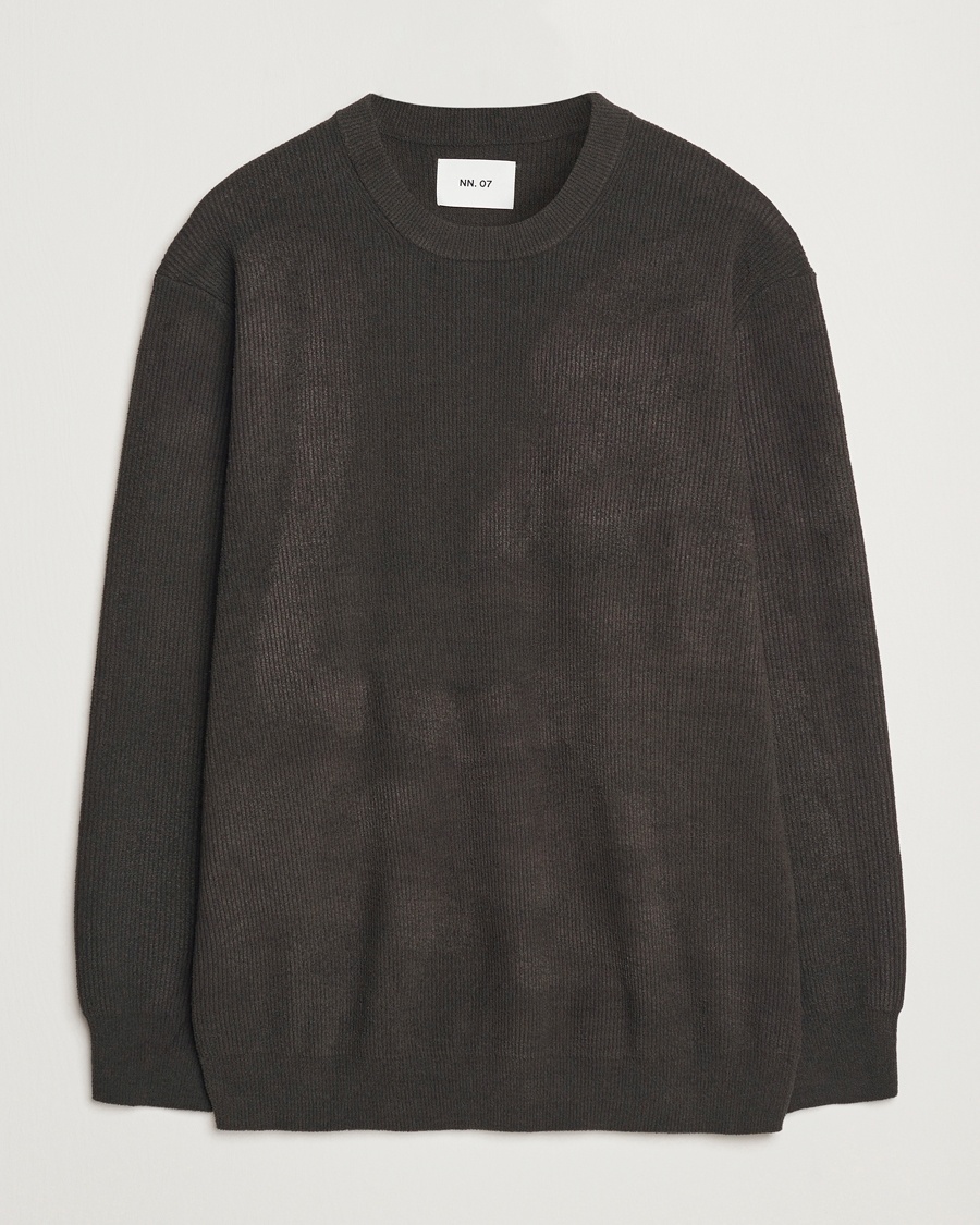NN07 Danny Knitted Sweater Dark Army – Grün