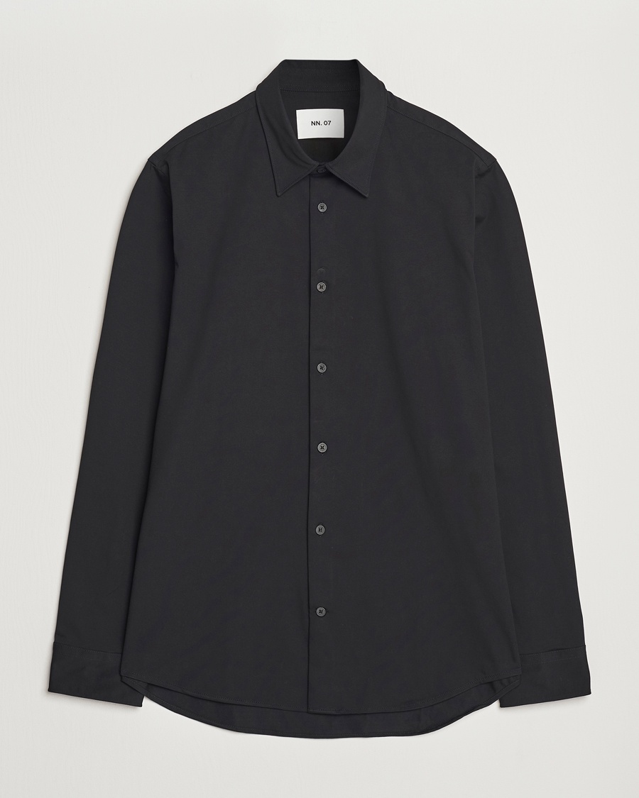 Herren | Freizeithemden | NN07 | Elian Mercerized Cotton Shirt Black