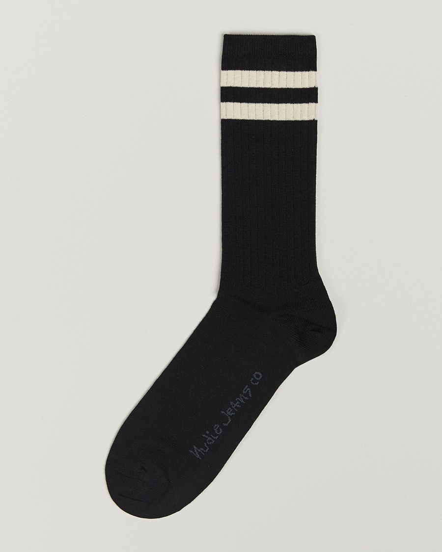 Nudie Jeans Amundsson Tennis Socks Black/White – Schwarz