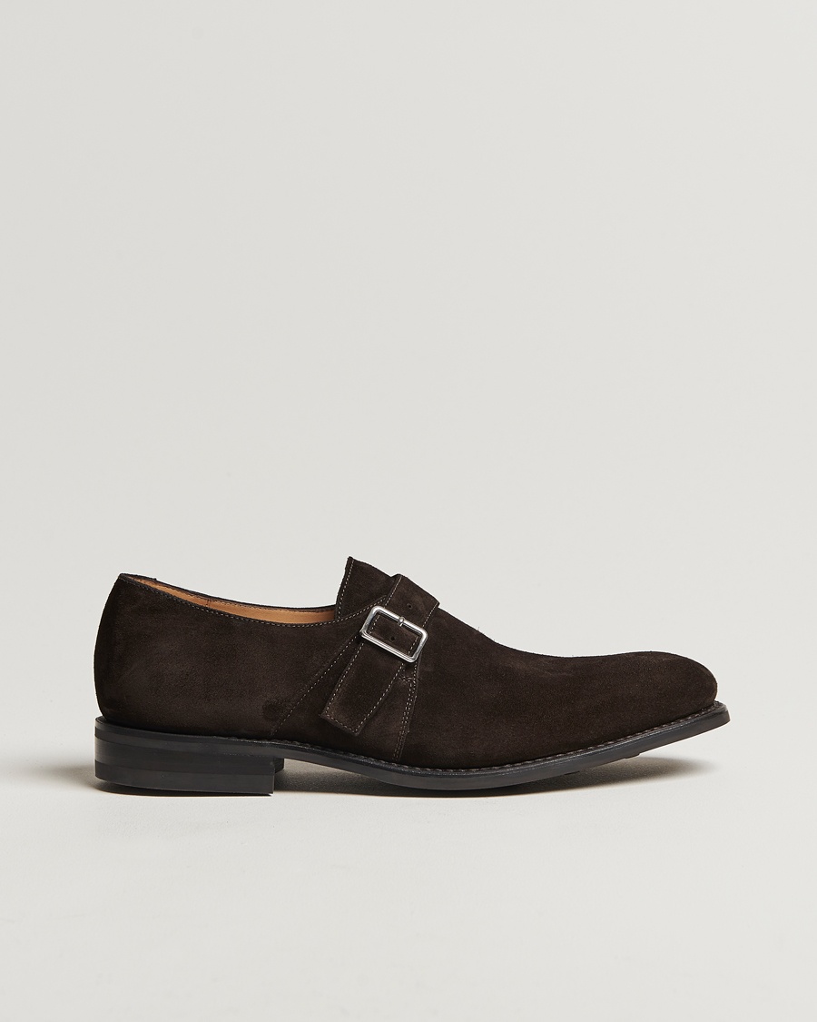 Herren | Loake 1880 | Loake 1880 | 357 Suede Single Monk Dark Brown