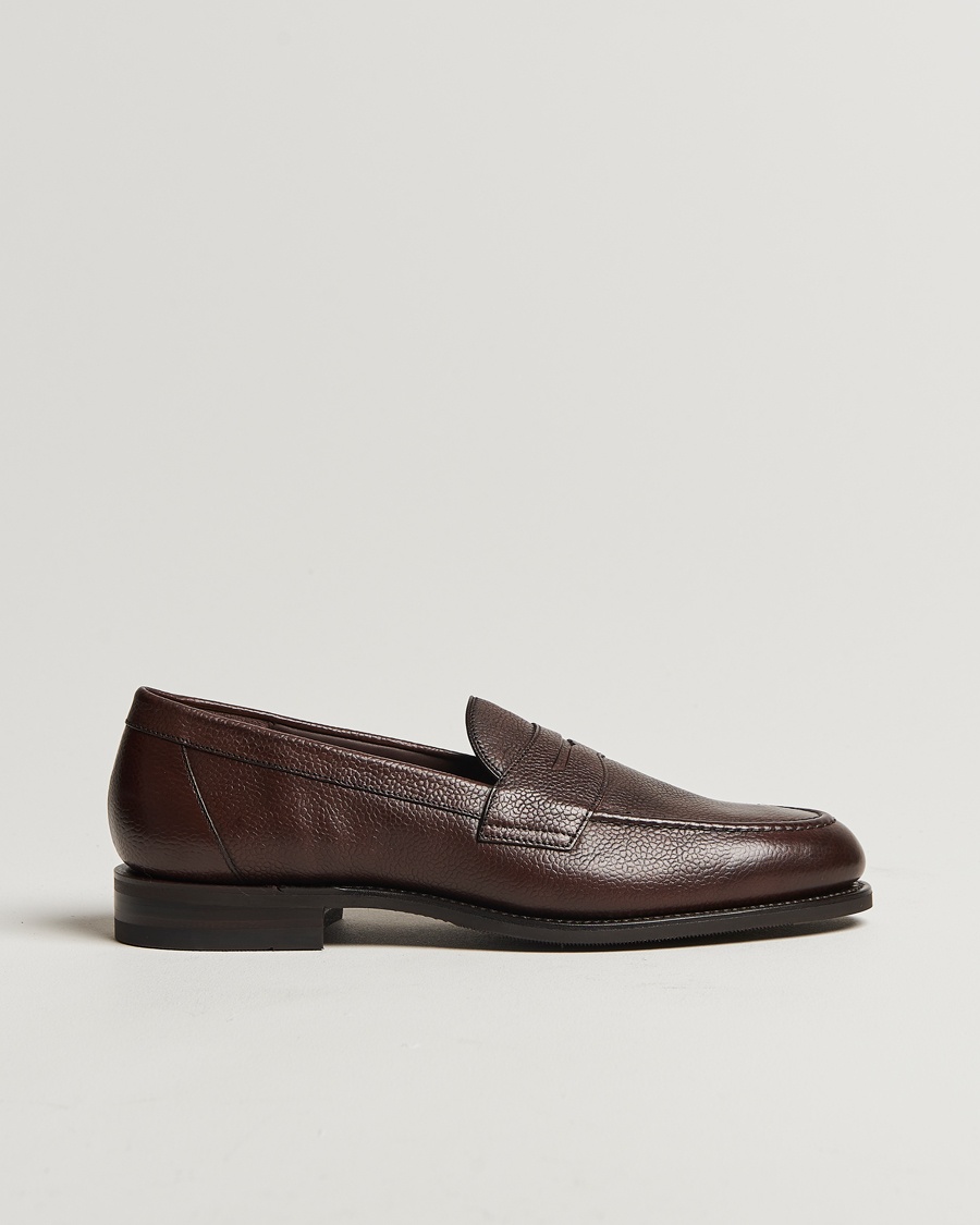 Loake Shoemakers Imperial Grained Penny Loafer Dark Brown – Braun