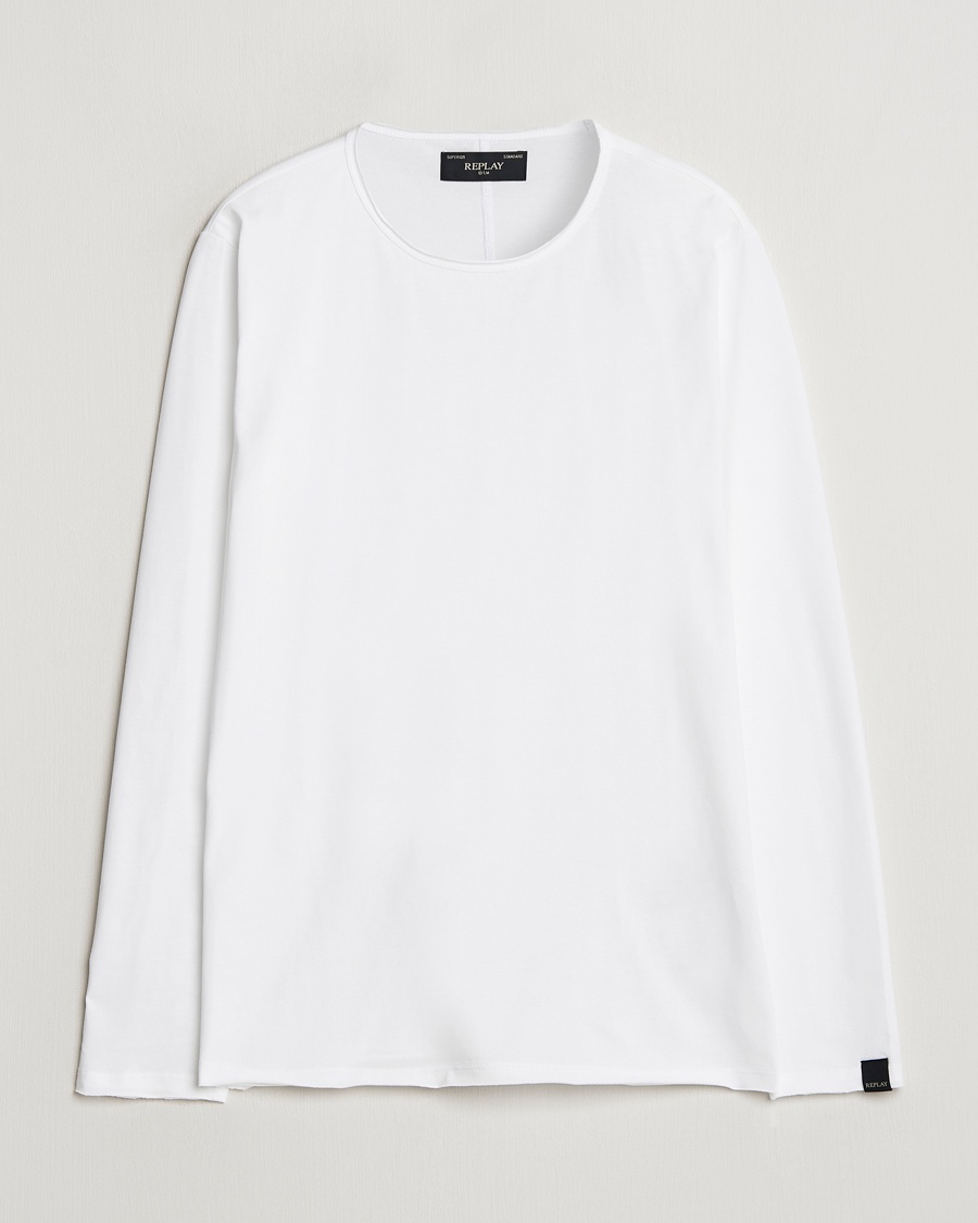 Replay Crew Neck Long Sleeve T-Shirt White – Weiß