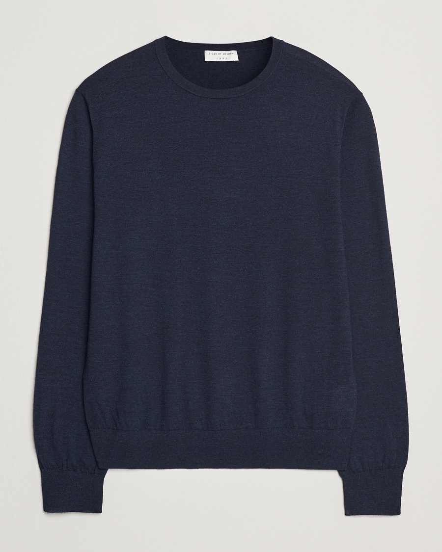 Herren | Tiger of Sweden | Tiger of Sweden | Connor Crew Neck Pullover Light Ink