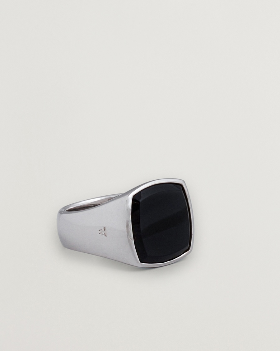 Tom Wood Cushion Polished Black Onyx Ring Silver – Silber