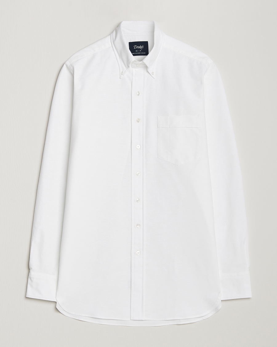 Drake's Button Down Oxford Shirt White – Weiß