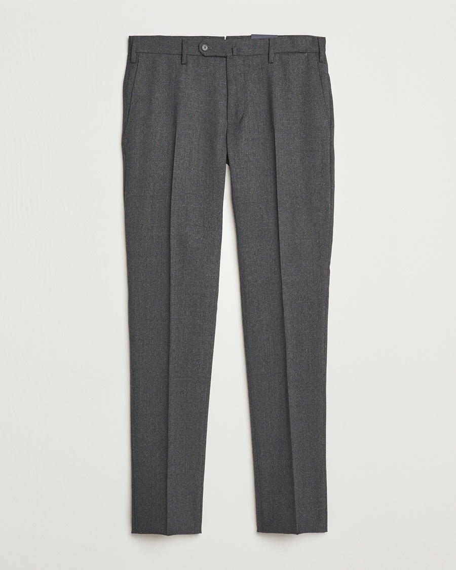 Herren | Sale | Incotex | Silm Fit Washable Flannel Trousers Dark Grey