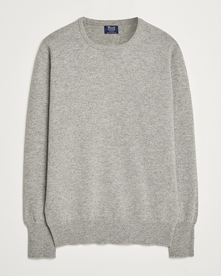 William Lockie Rob Lambswool Crewneck Flannel – Grau