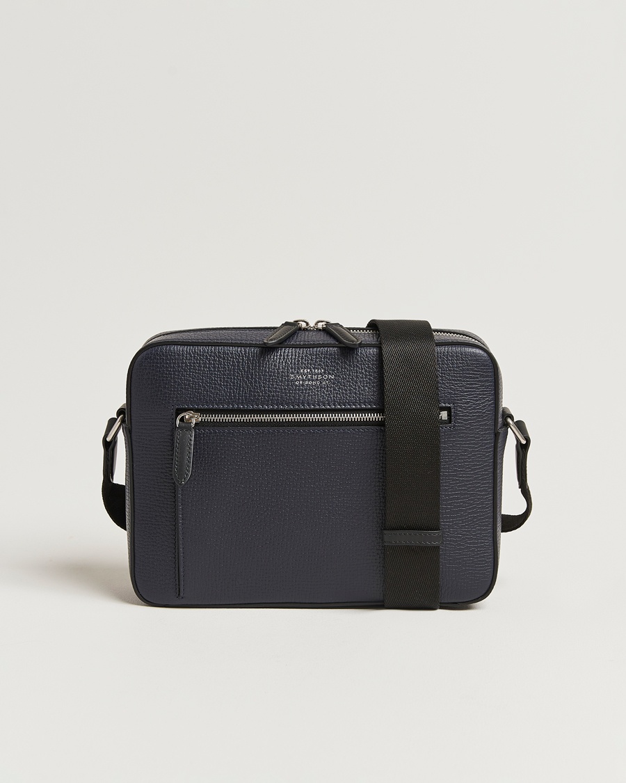 Smythson Ludlow Zip Crossbody Bag Navy – Blau