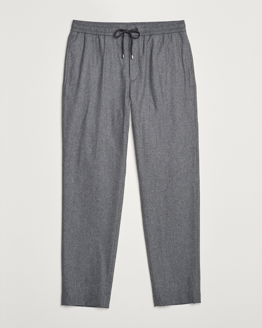Herren | Flanellhosen | Moncler | Flannel Drawstring Pants Grey Melange