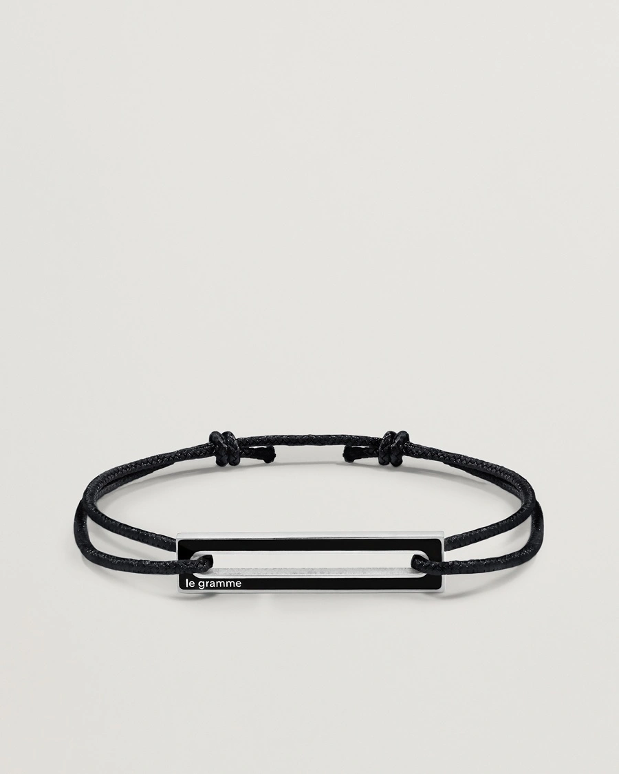 LE GRAMME Lacquered Cord Bracelet Black – Schwarz