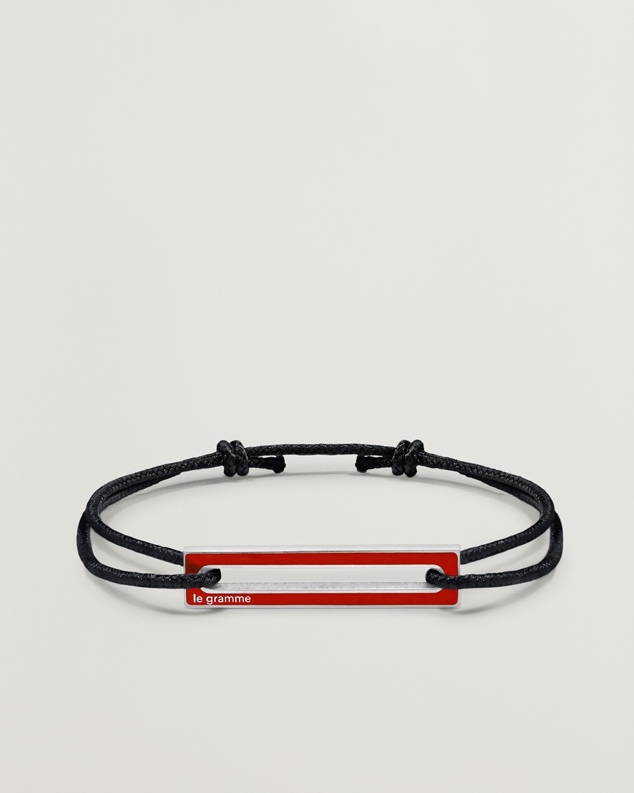 LE GRAMME Lacquered Cord Bracelet Red – Schwarz