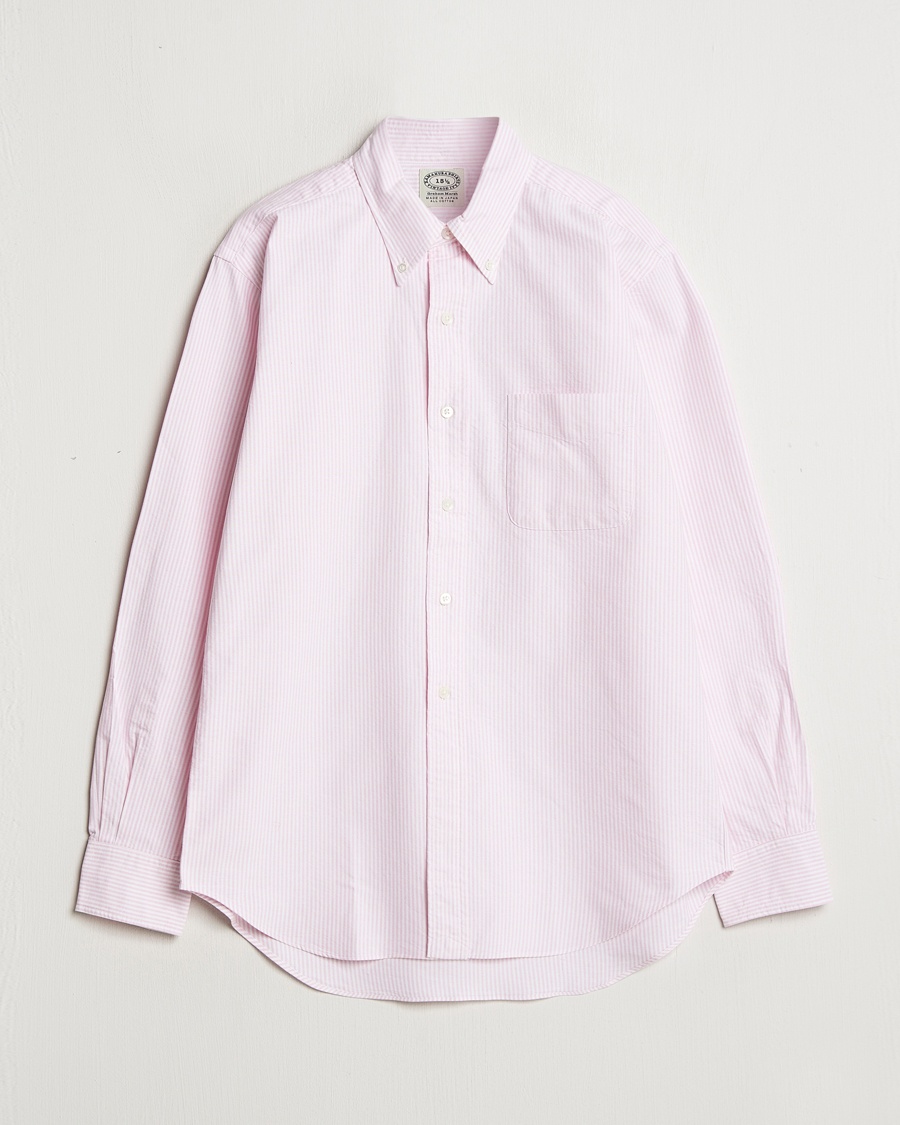 Herren | Business & Beyond | Kamakura Shirts | Vintage Ivy Oxford Button Down Shirt Pink Stripe