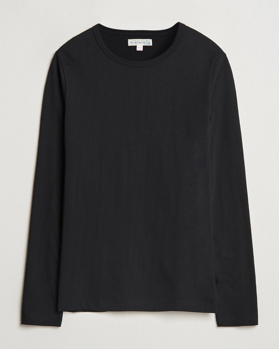 Herren | Langarm T-Shirt | Merz b. Schwanen | 1950s Classic Loopwheeled Longsleeve T-Shirt Black