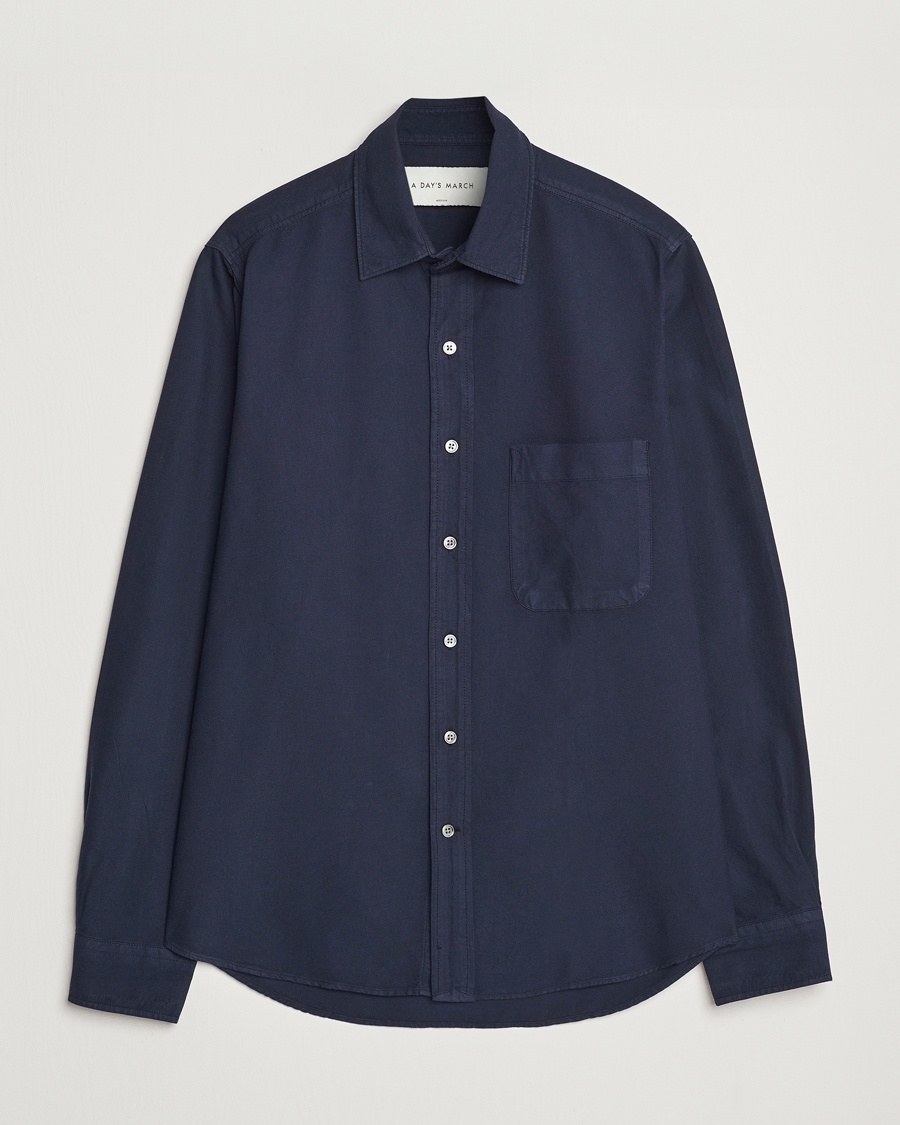 A Day's March Mason Dyed Oxford Shirt Navy – Blau