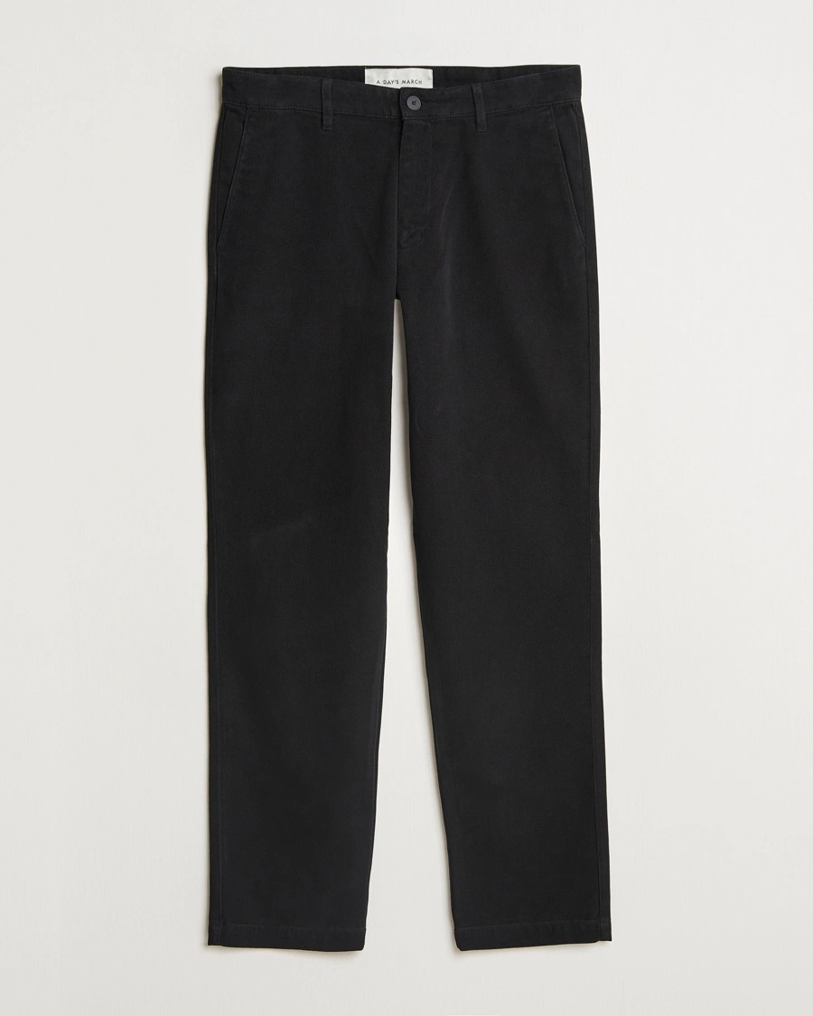 A Day's March Miller Cotton/Lyocell Trousers Black – Schwarz