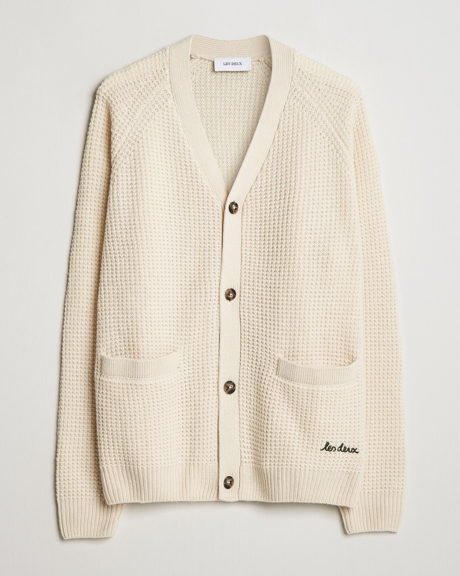 Herren | LES DEUX | LES DEUX | Grady Waffle Cardigan Ivory