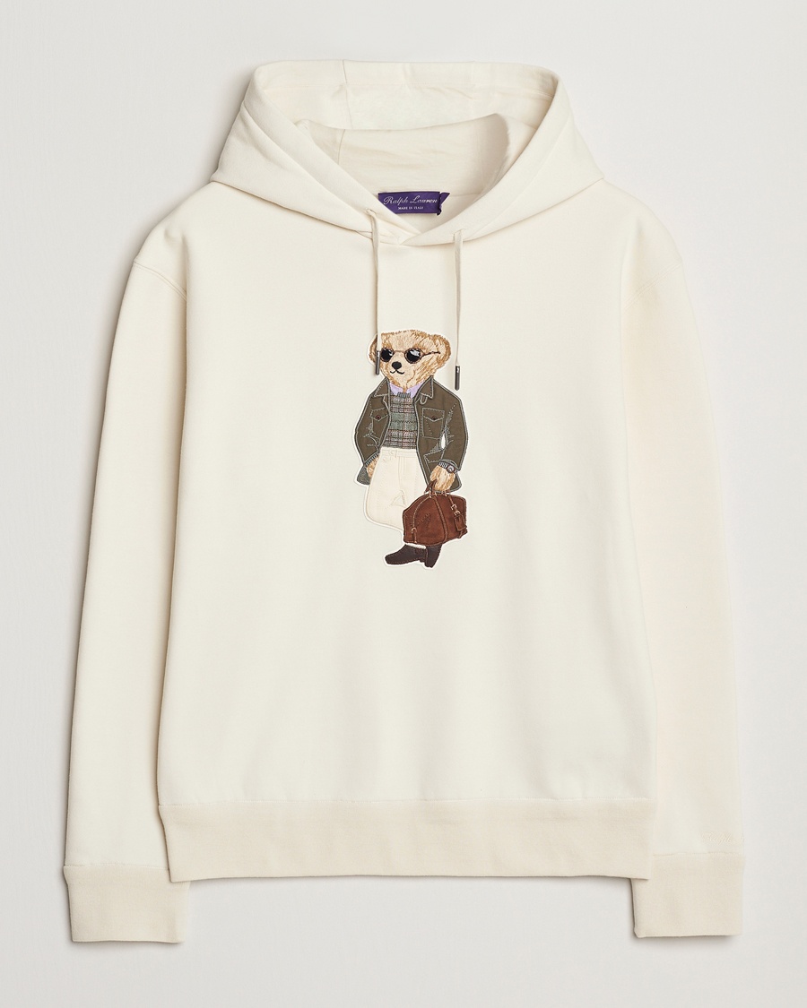 Herren | Kapuzenpullover | Ralph Lauren Purple Label | Luxury Fleece Bear Hoodie Cream