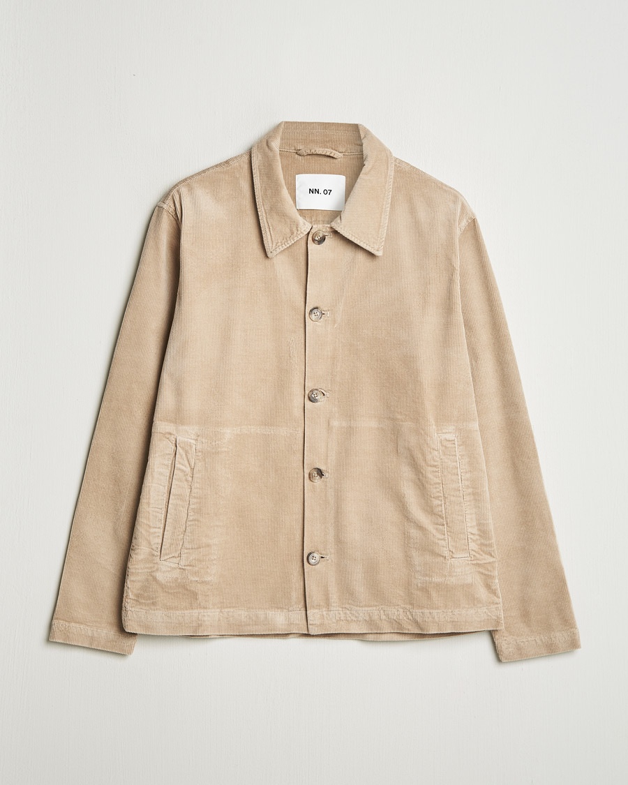 Herren | Freizeithemden | NN07 | Zander Corduroy Overshirt White Peppar