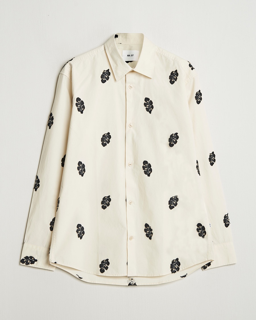 Herren | Exklusives Saisonangebot | NN07 | Freddy Printed Cotton Shirt Ivory