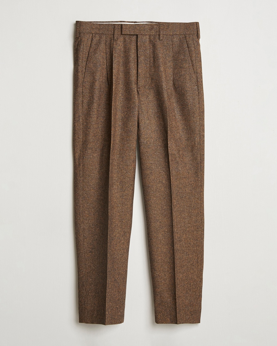 Herren | Flanellhosen | NN07 | Fritz Wool Pleated Trousers Orange Brown