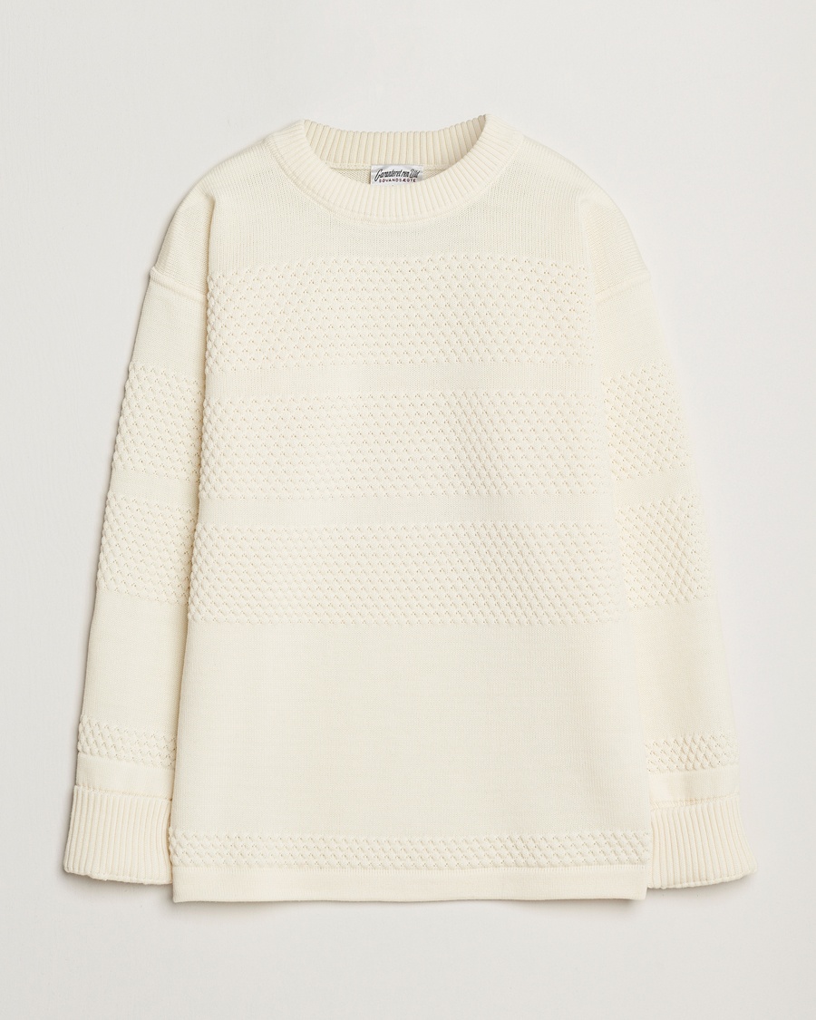 Herren | S.N.S. Herning | S.N.S. Herning | Fisherman Wool Crew Neck Sweater Natural White